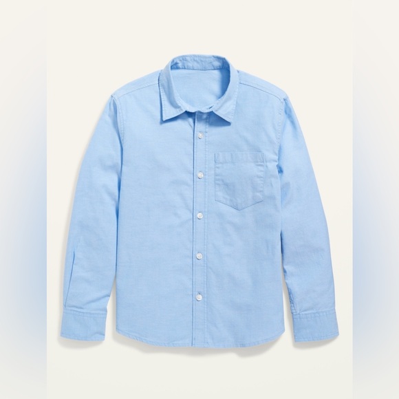 Old Navy Uniform Blue Oxford Stretch Shirt for Boys Size M (8) NWT - Picture 2 of 6